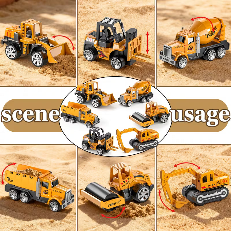 HOME 13-in-1 Construction Truck Vehicle Toy Set with Die-cast Cars