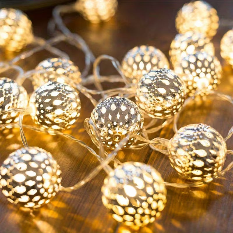 Moroccan ball lamp string,Indoor and outdoor Christmas decorative lights,Christmas tree