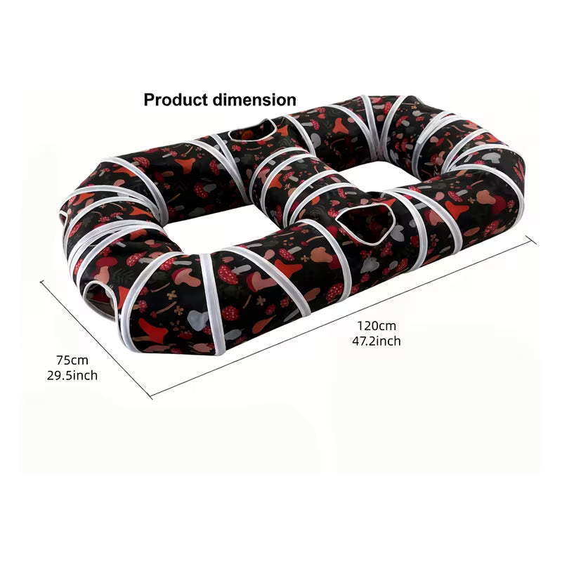 Cat Tunnel Foldable Pet Play Tube, 8-Shaped Interactive