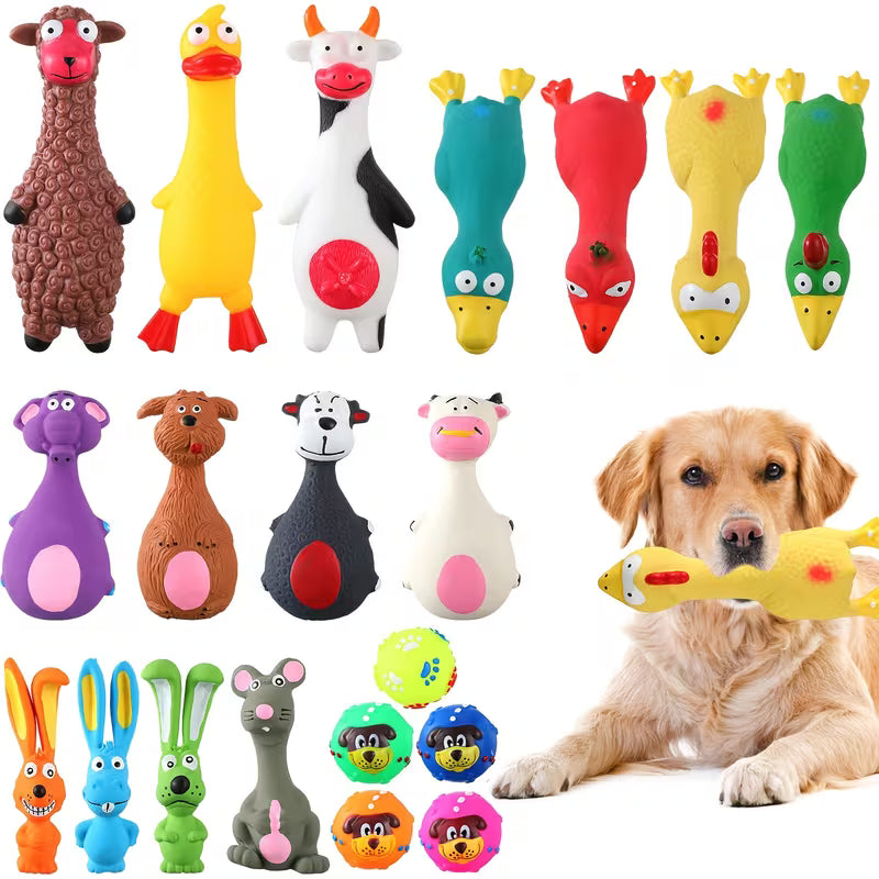 Squeaky Dog Toys, Latex Dog Toys Soft Bulk Set