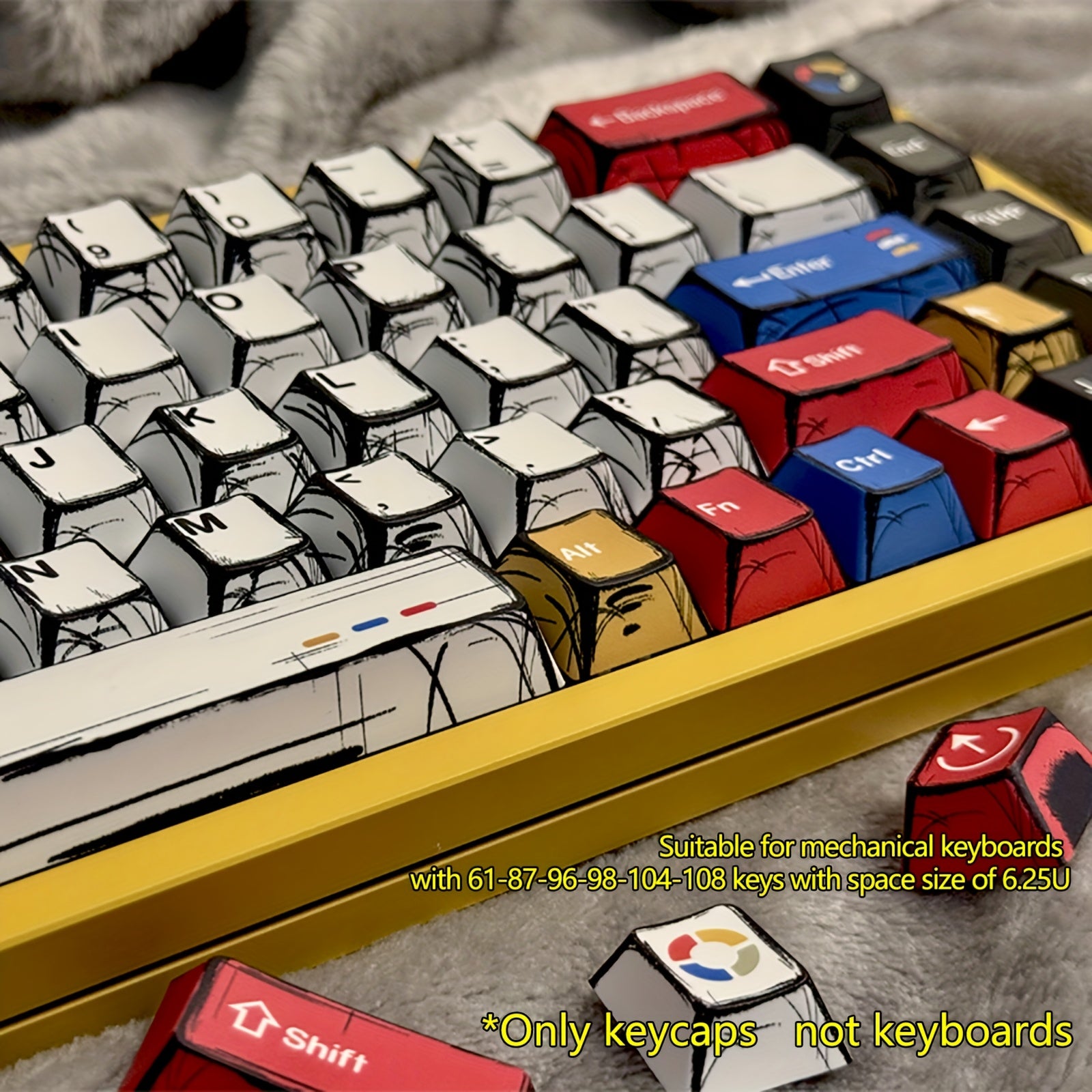 Keys PBT Keycap Cartoon Style Cherry Height 5-Side Sublimation Wtiht