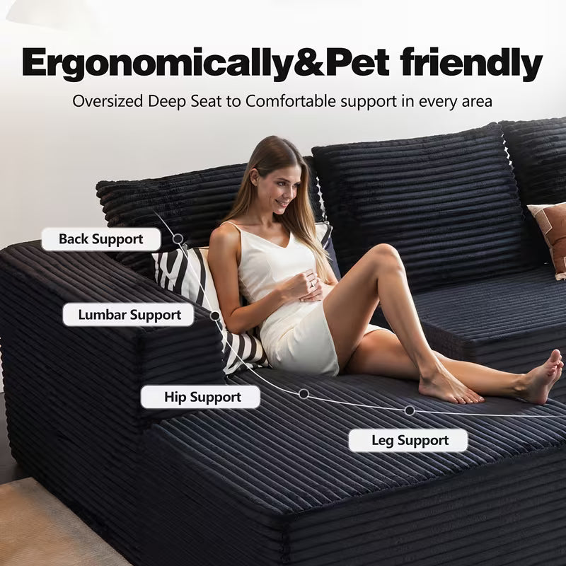 Sectional Sofas for Living Room, Oversized L-Shaped Cloud Couch Sofa with L-Shape Upholstered