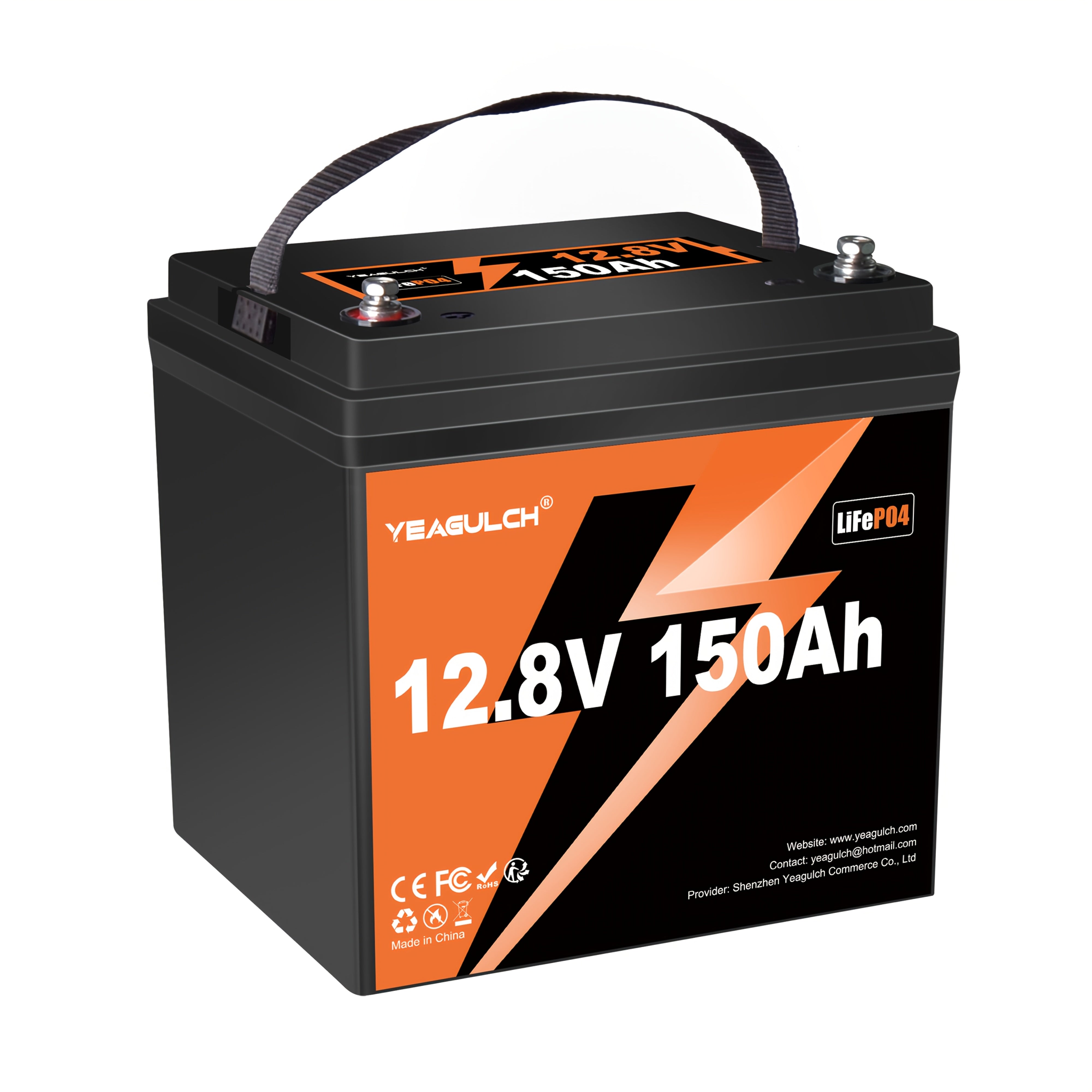 12V 150AHMAX LiFePO4 Battery, Deep-Cycle Rechargeable Lithium Battery, Built-in 100Ah
