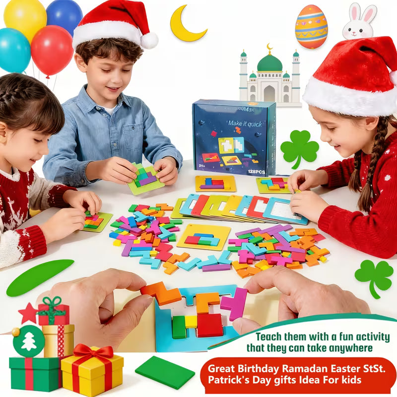Parent-child-player Focus Battle Wooden Puzzle Geometric Shape Blocks