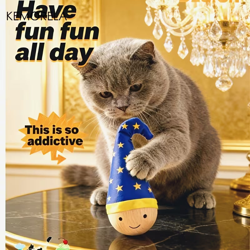 KEMORELA 1pc Wobble Cat Toy Set, Blue