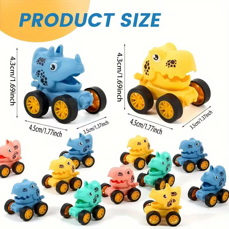 Mini Dinosaur Backpack - Fun Cartoon Faces, Durable Plastic Toy Set, Plastic, Random Color