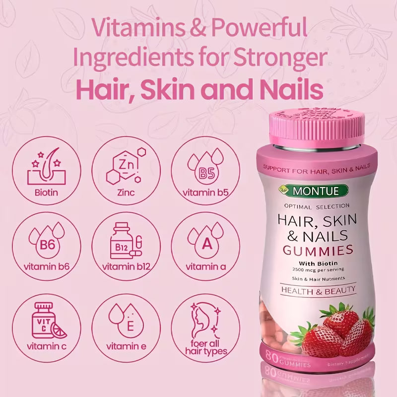 NUTRAJOY OPTIMAL SELECTION, HAIR, SKIN& NAILS GUMMIES, Beige