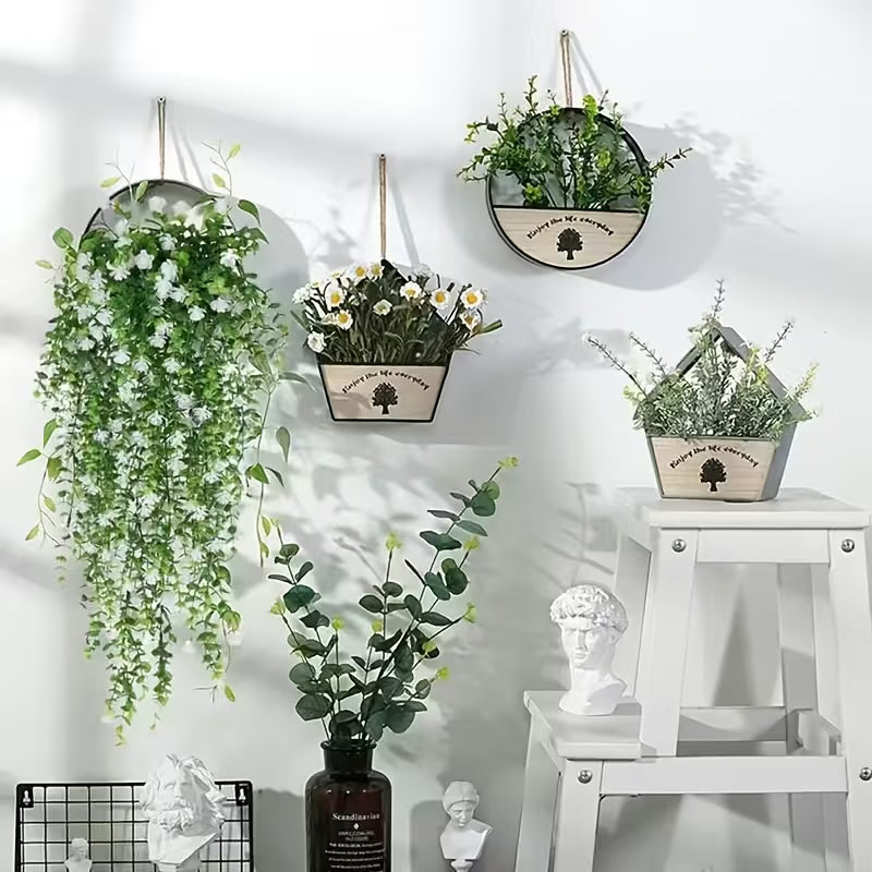 6pcs Artificial Camellia Hanging Plants, Suitable for Home And Outdoor Decoration