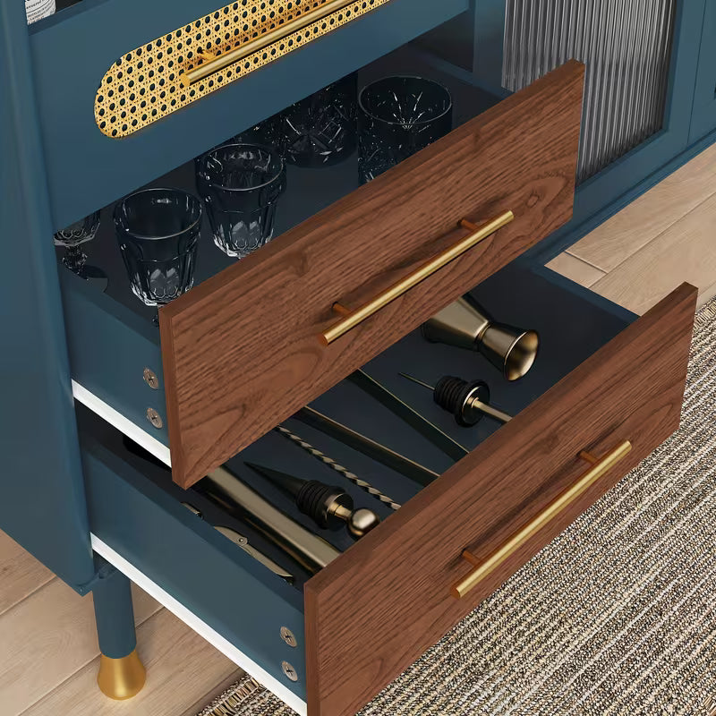 48" Coffee Bar Cabinet with Wine Racks And Drawers