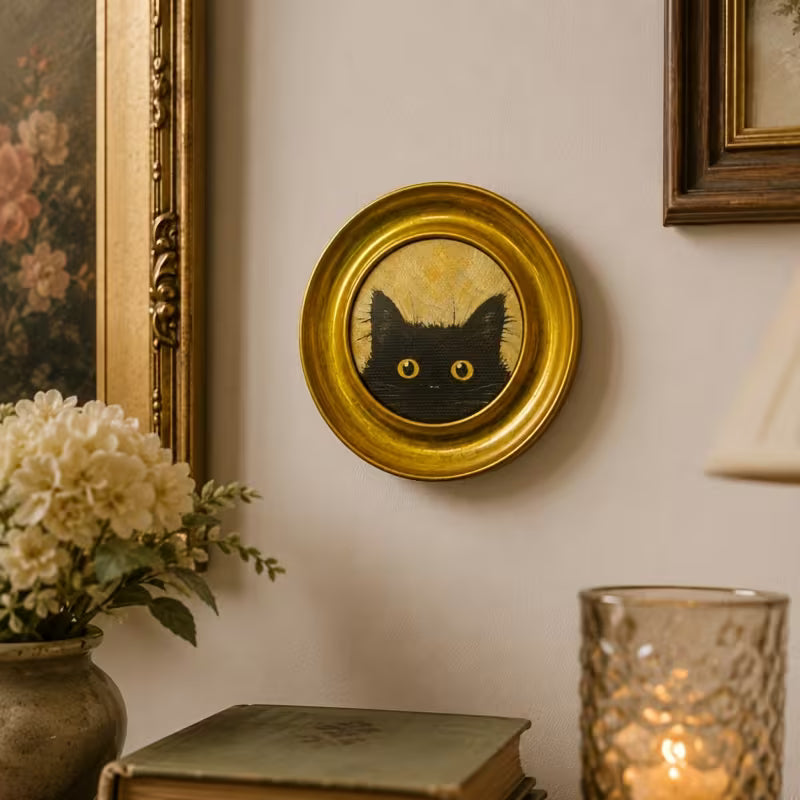 1pc Mystical Vintage Retro Gothic Black Cat Wall Art, Charming Pet Lover