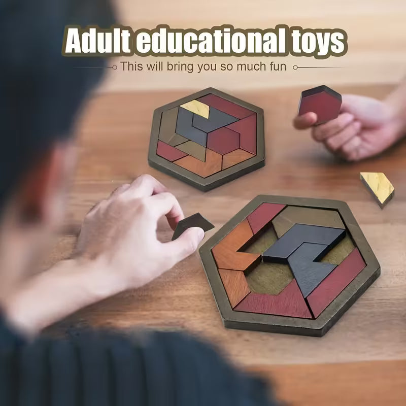 Wooden Hexagonal Jigsaw Puzzle