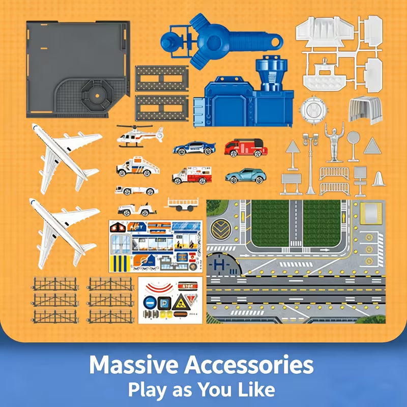 Airport Playset with Airplane Plastic