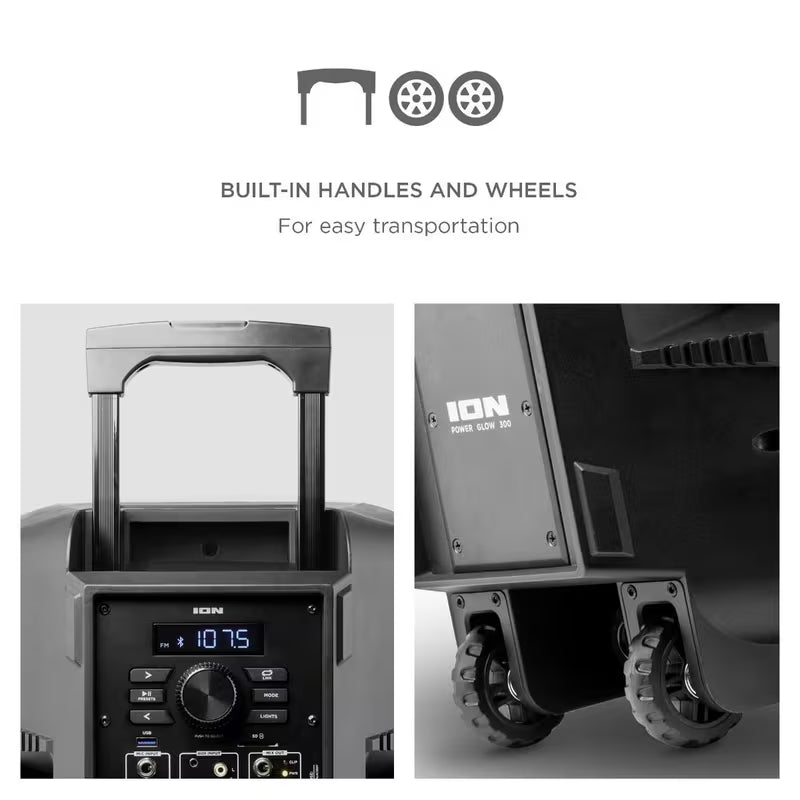 ION Audio Power Glow 300 Rechargeable Bluetooth Speaker System