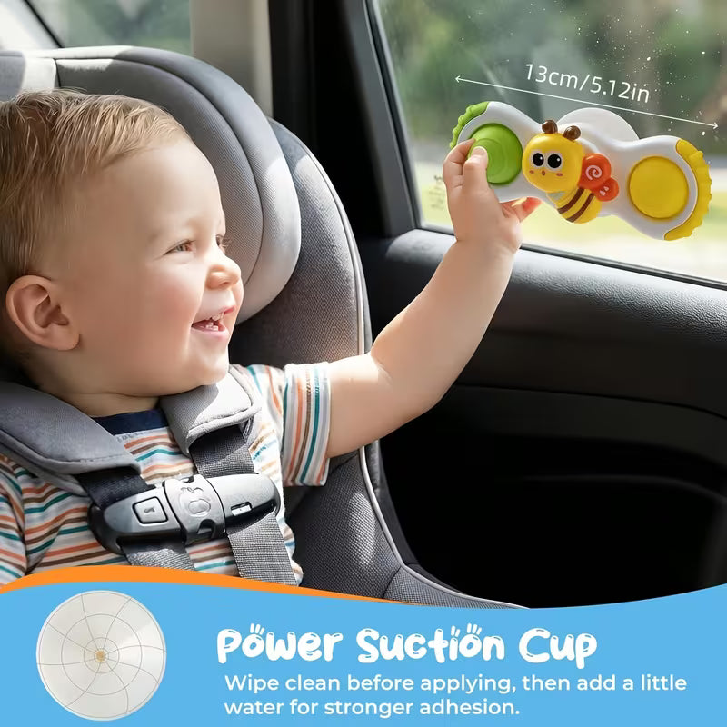 3-Piece Baby Insect Suction Cup Spinners Travel Toys for Kids Ages 12M+