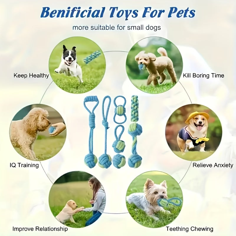 Set of Durable Interactive Training Dog Rope Toys in Random