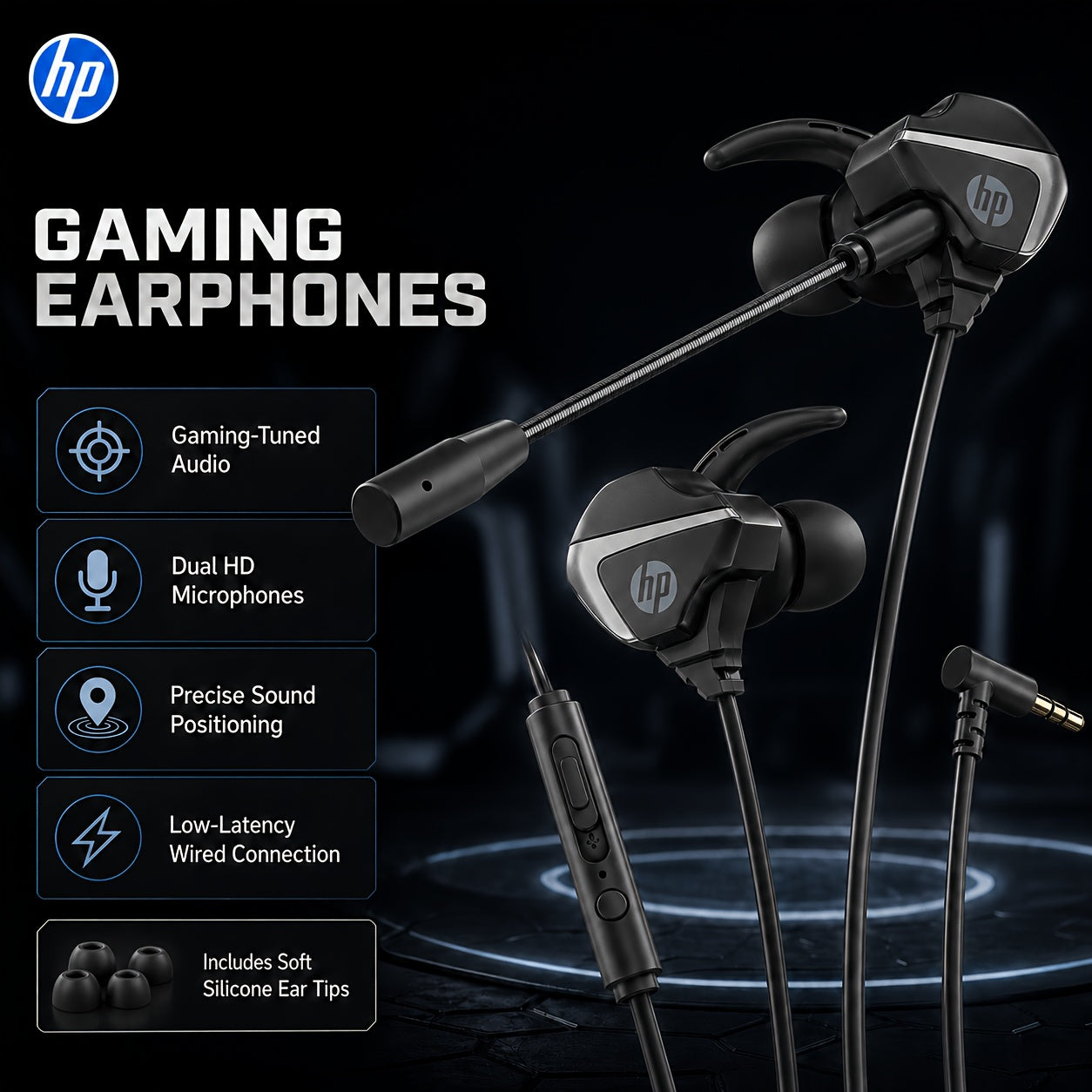HP 3.5mm Wired In-Ear Gaming Headphones
