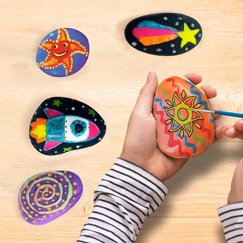 Glow in the Dark Rock Painting Kit Toy for Kids