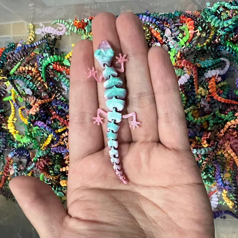 3D Printed Small Geckos, Length 9cm, PLA Material Set, Random Color
