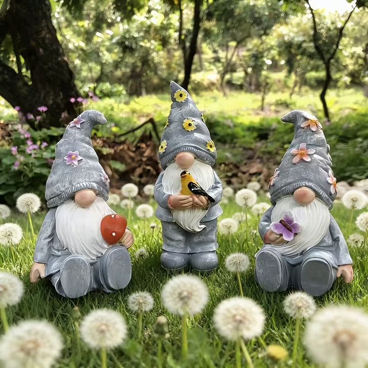 3-Piece Resin Gnome Statues