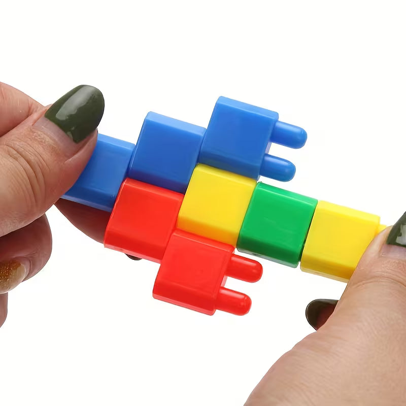 Set Plastic Toy Rocket Small Building Block Particle Assembly Toy, Plastic