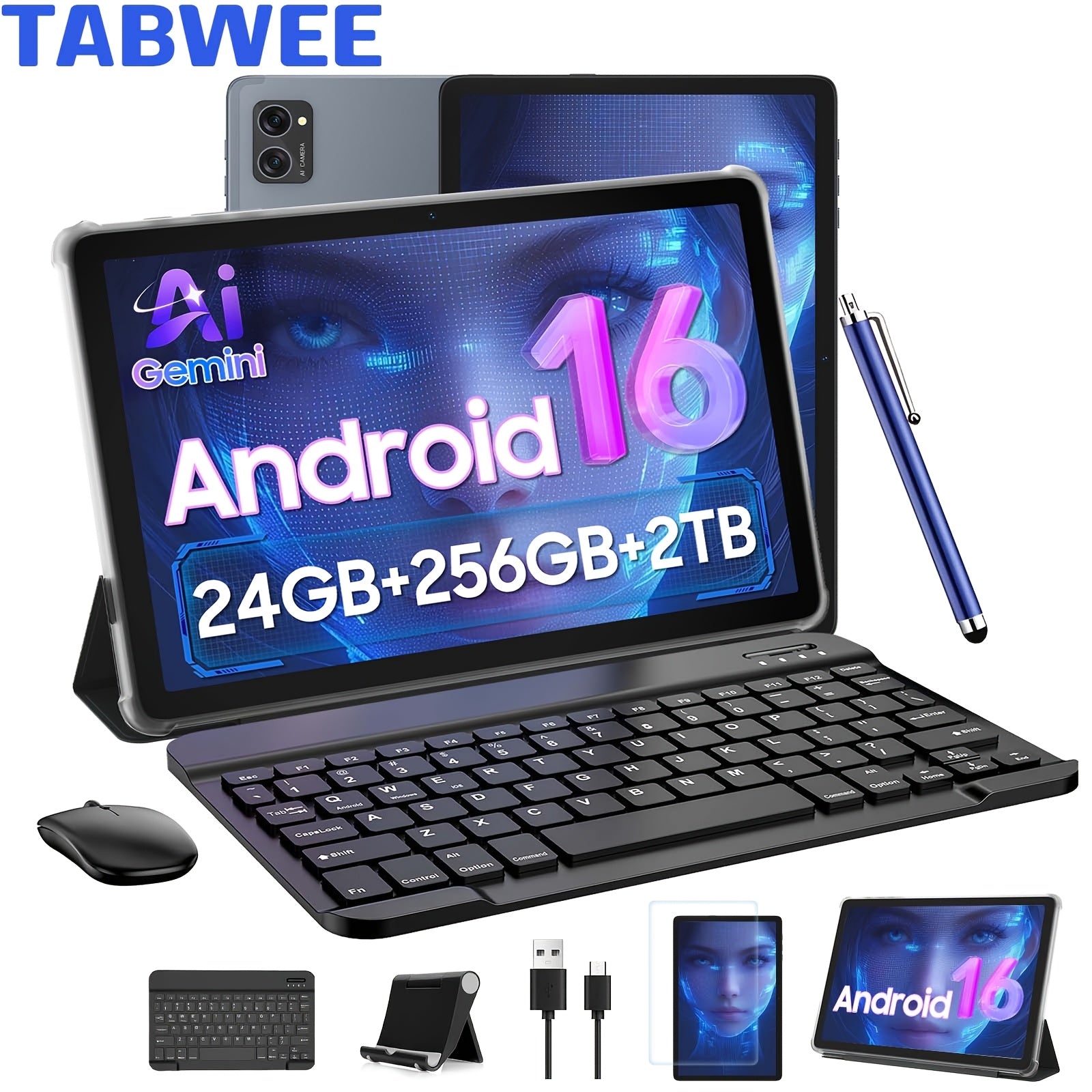 TABWEE T20 Android 16 New 2026 Tablet, HD IPS Large
