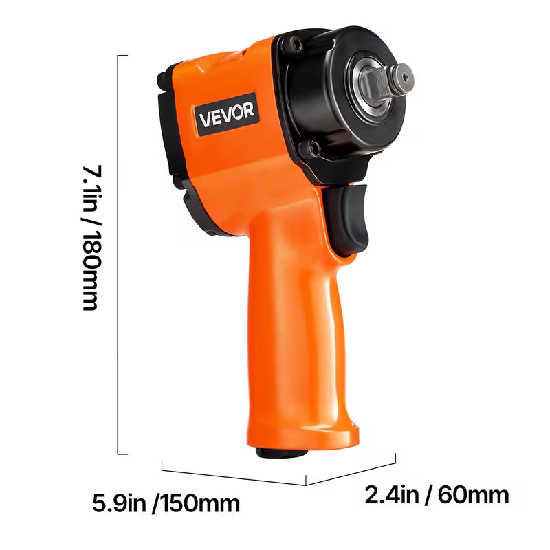 VEVOR Air Impact Wrench 1/2" Drive Pneumatic Impact Gun Up to 738ft-lbs 4-Speed