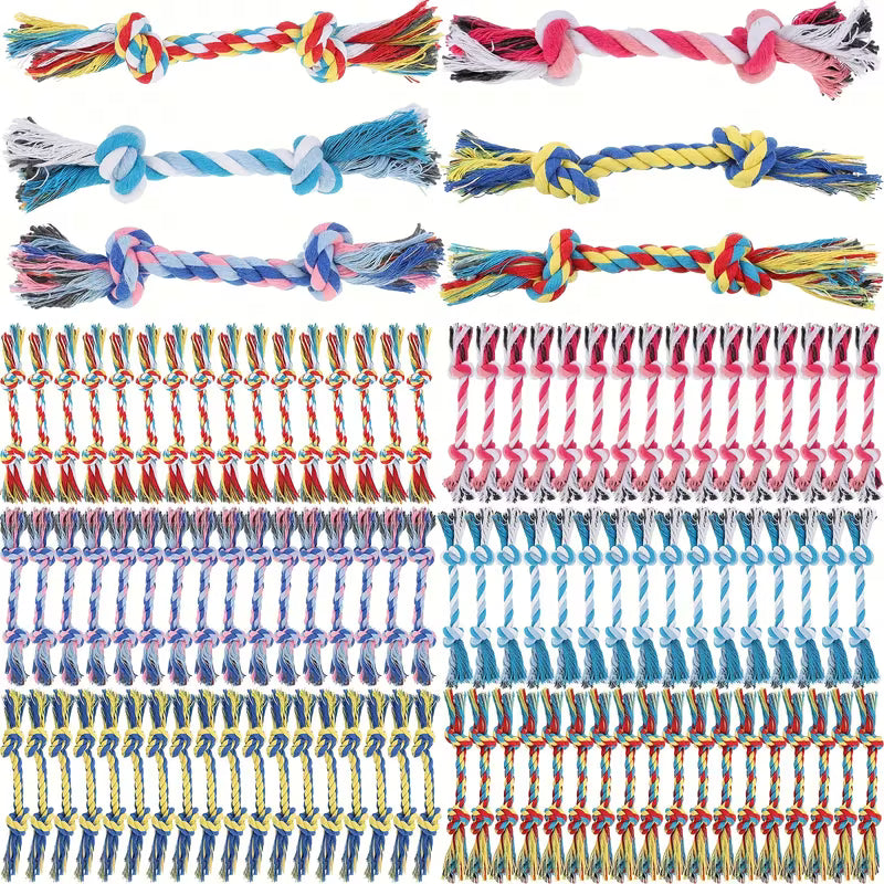 Knot Rope Dog Toys Multi Color Puppy Chew Set