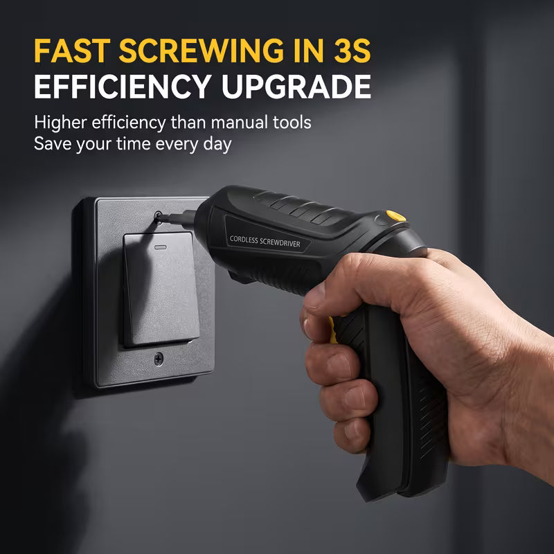 A Multi-piece Electric Rotary Screwdriver Set, Suitable for Both Straight and Curved Applications