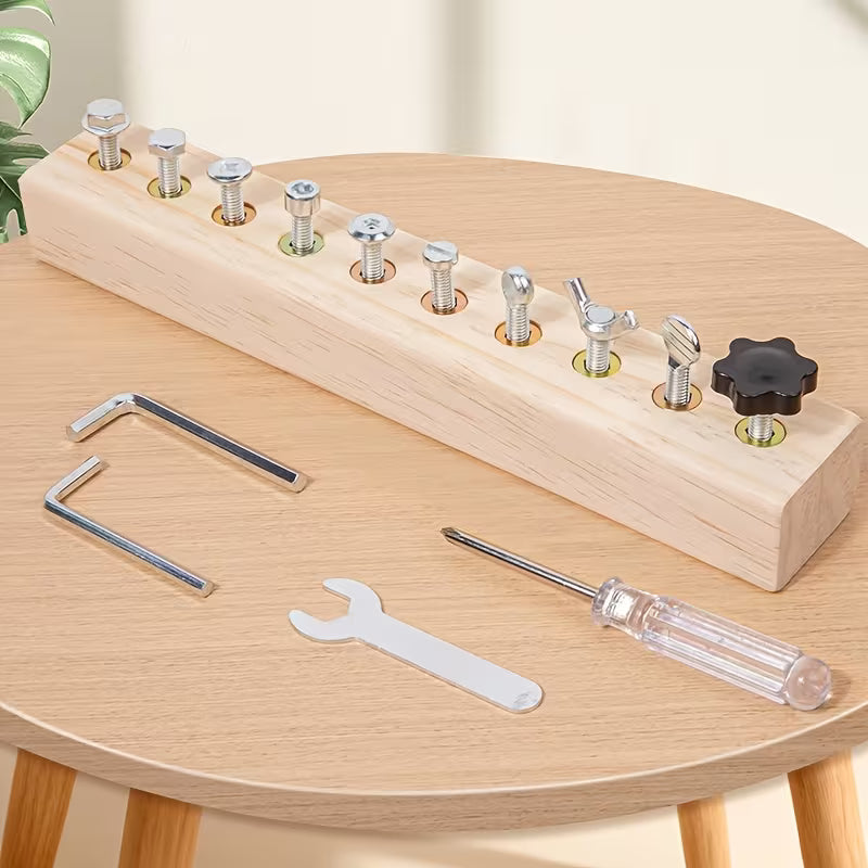 Life Craftsman "Wooden 10 Hole Screw Busy Board