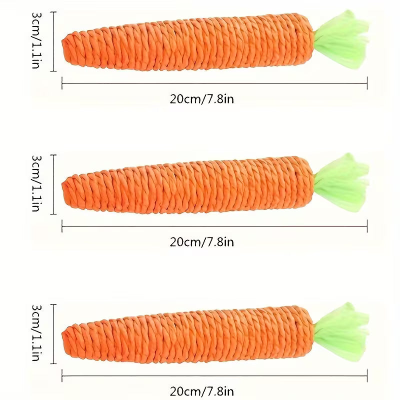 Cute Carrot Design Pet Cat Toy, Paper Rope Set