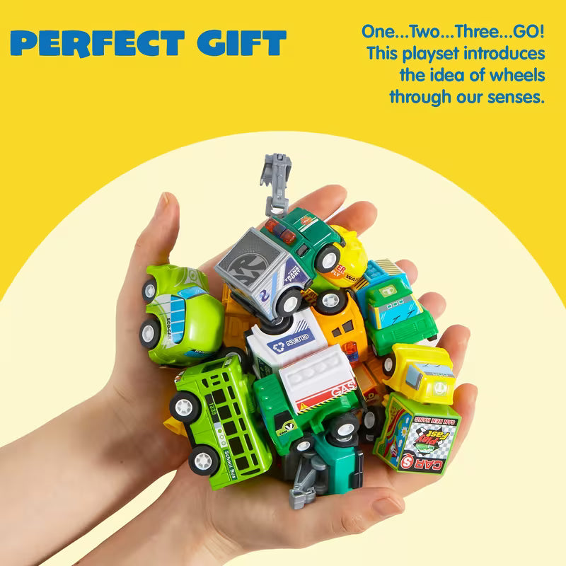 25-Piece Pull Back Cars and Trucks Toy Vehicles Set for Kids