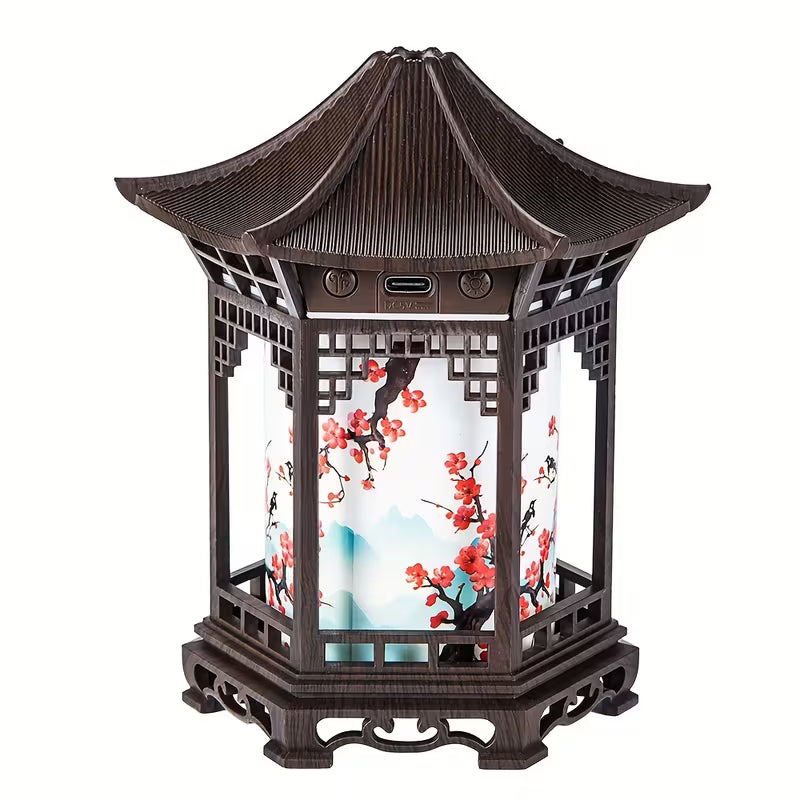 Pavilion Humidifier, Uniquely Designed Chinese-Style Decorative Piece, Fine Mist to Improve
