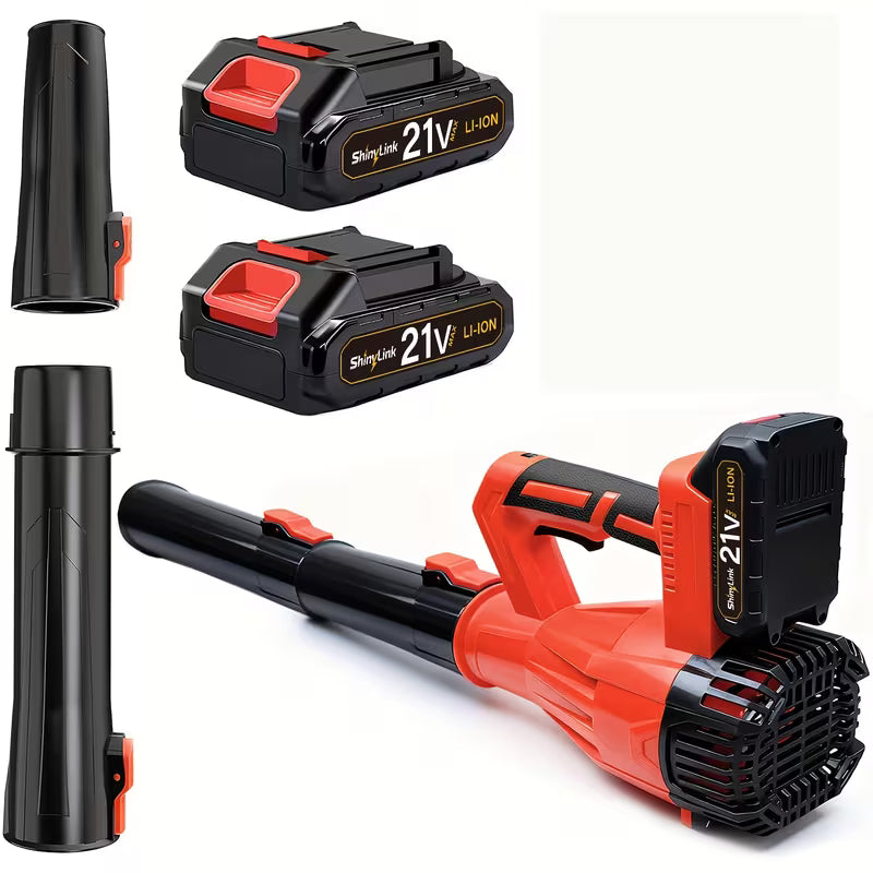 Cordless Electric Leaf Blower With Extended Nozzle, High Airflow