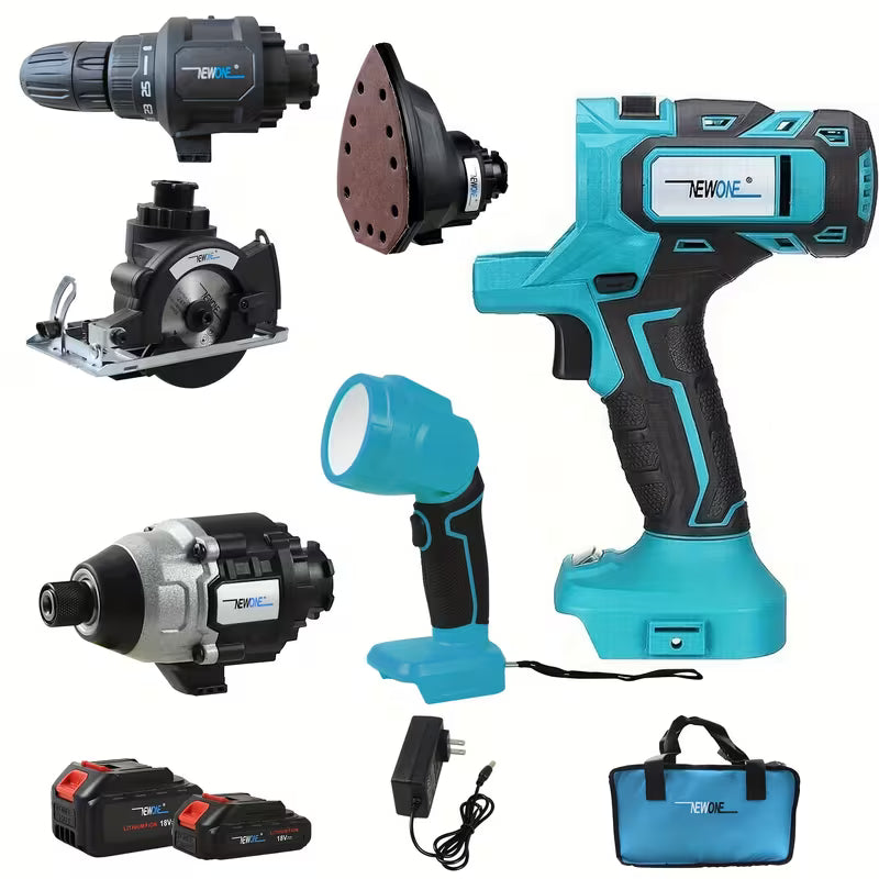 Brushless Multifunctional 5-in-1 Power Tool Combination Set, Accessories: Electric Drill