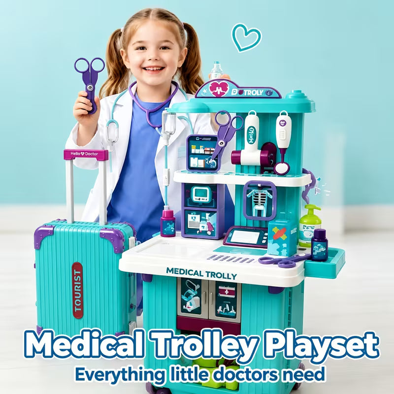 Pull Rod Luggage Medical Pretend Kit 2-in-1