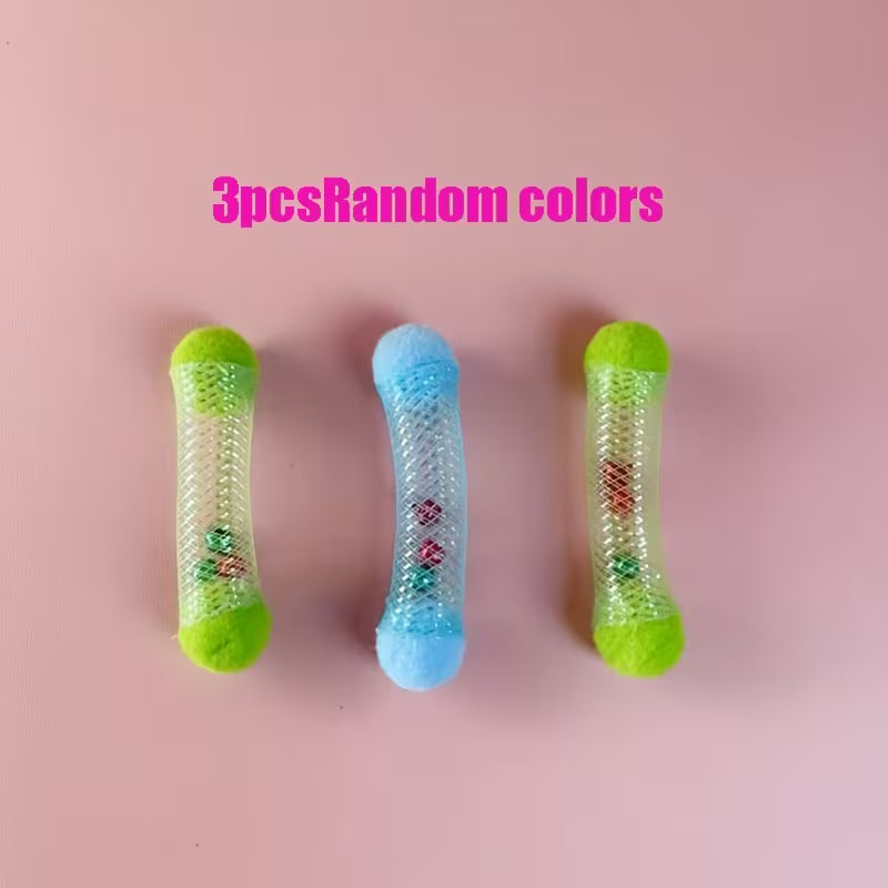 5pcs Random Color Interactive Cat Teaser Wand Set, Plastic, Random Color