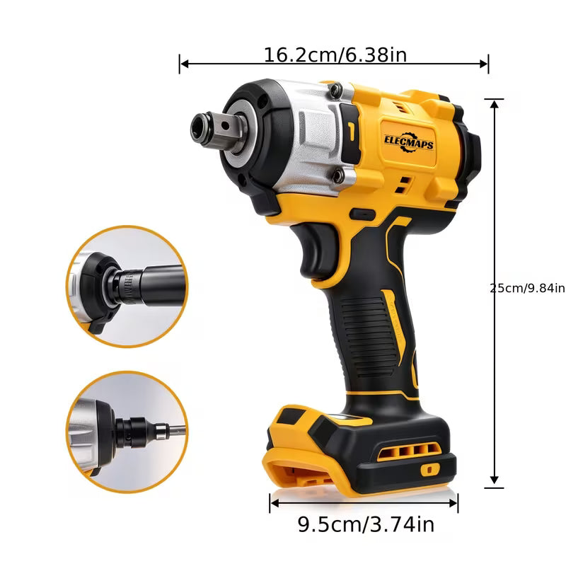 Cordless Impact Wrench, Compatible with 20V MAX Lithium-Ion Batteries, 3-Speed Adjustable