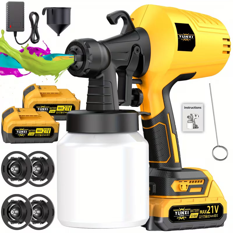 High Voltage Electric Airless Spray Gun HVLP Spray Gun, Multiple Spray Modes, 27.05 Ounce Capacity