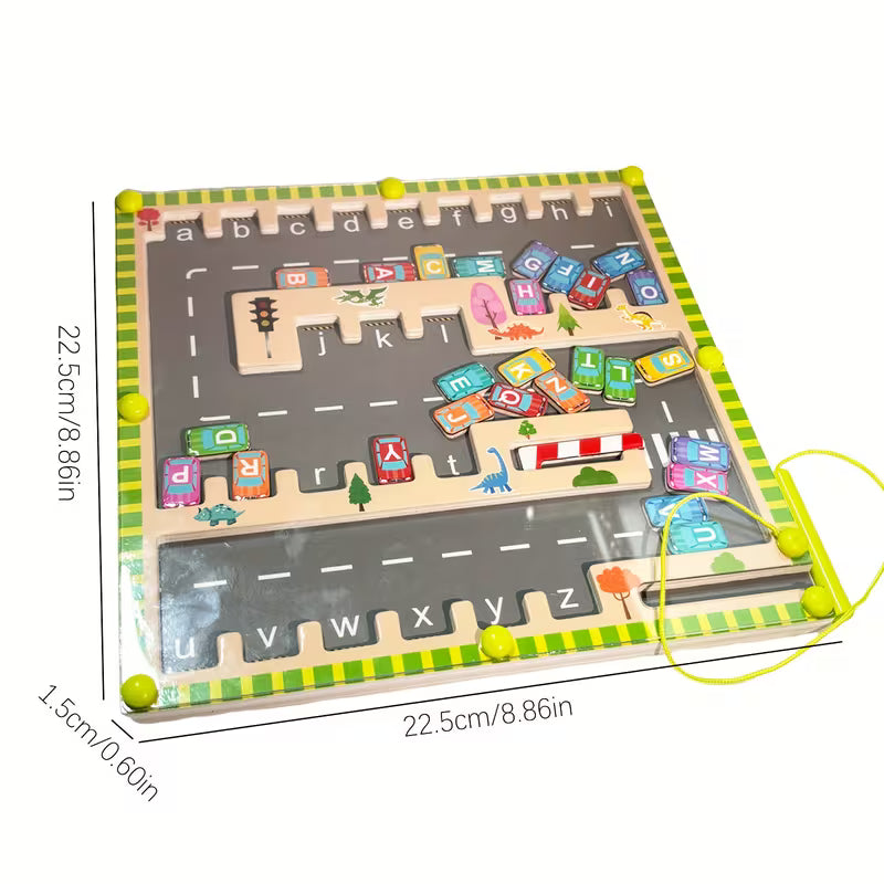 Wooden Dinosaur Magnetic Alphabet Maze Learning Toys
