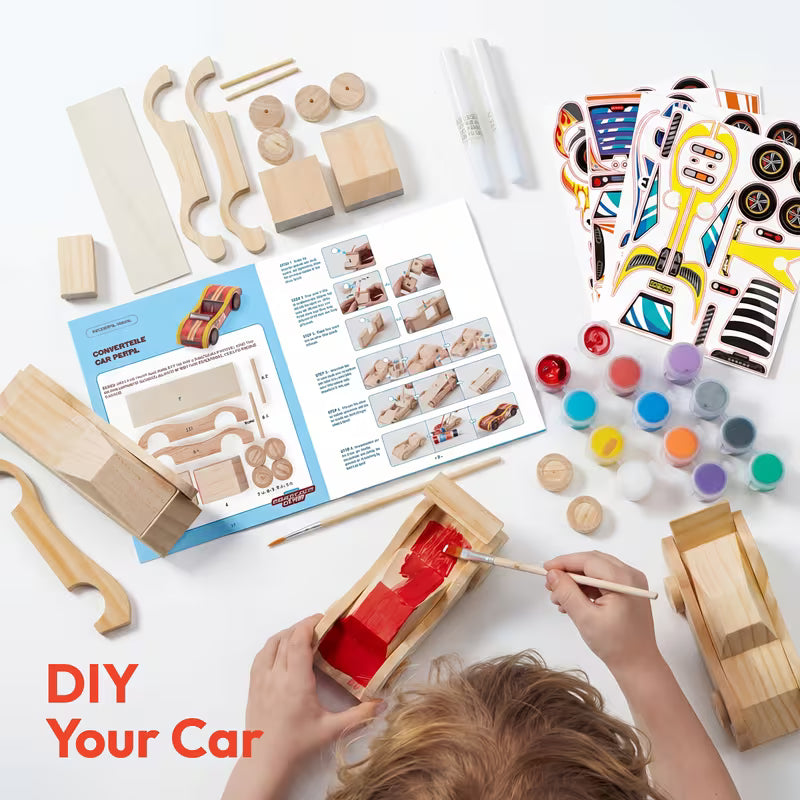 SYNCFUN 4 Wooden Race Cars