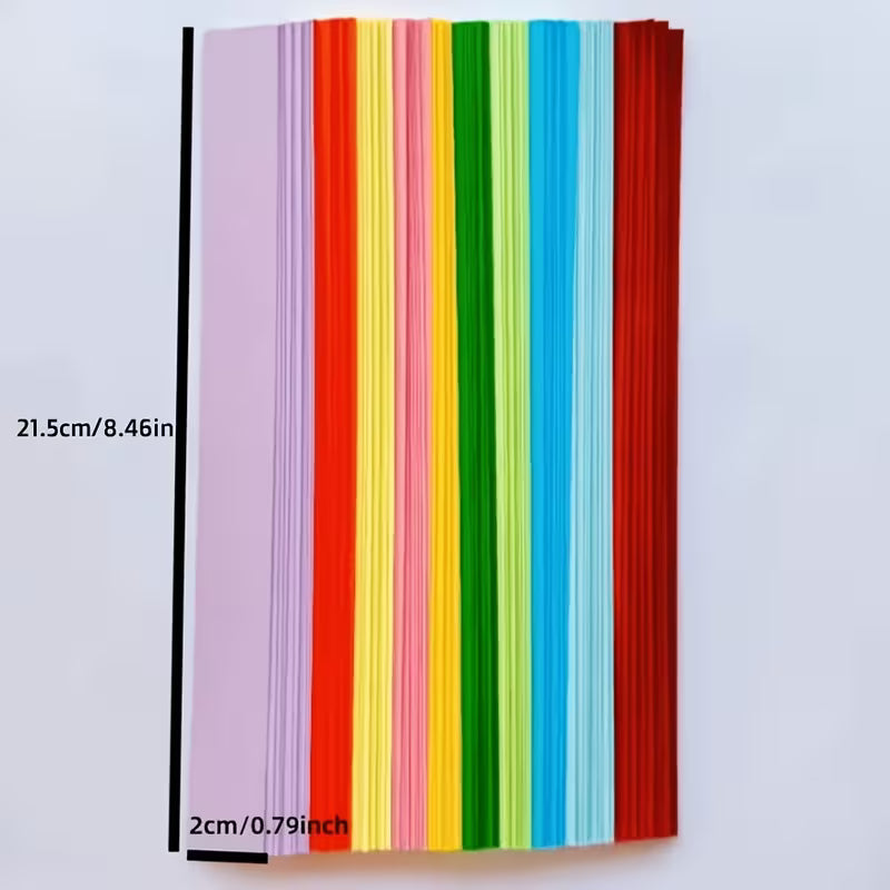 102pcs Strip Material Paper Set - DIY Rainbow Hanging Ring Ornaments
