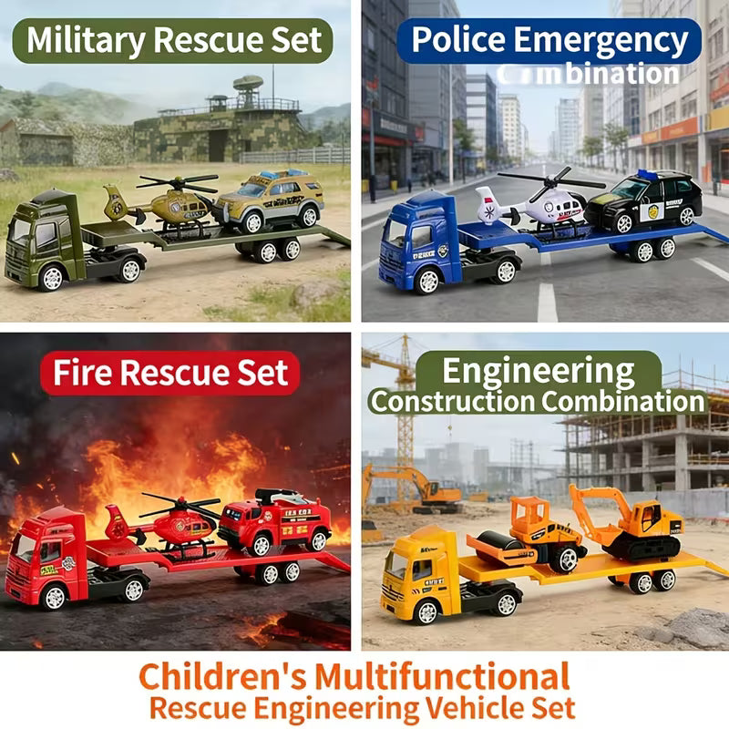 Children's Inertia Pull-back Toy Car and Airplane Set Alloy