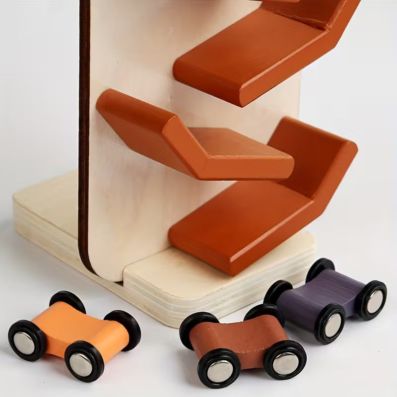 Wooden Animal Sliding Rail Car