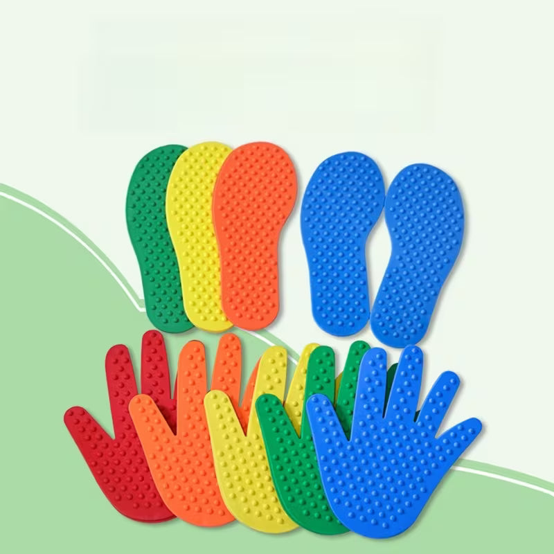 Gift for Her/him 4-Piece Random Color Hand Foot Sensory Play Mats