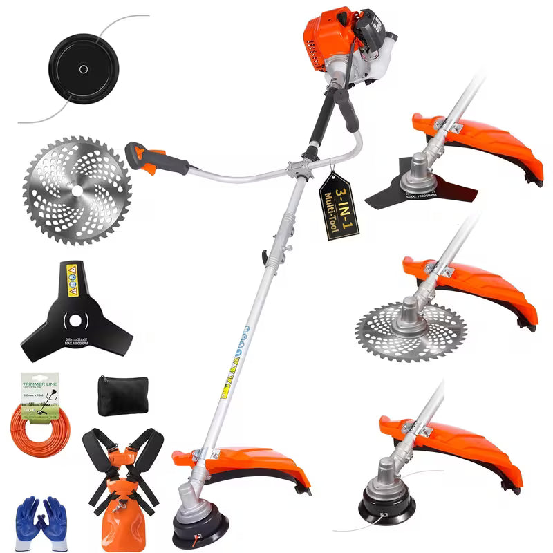 88Cc 3-In-1/5-In-1 Gasoline Lawn Mower, Multi-Functional Lawn Mower/Tiller/Hedge Trimmer/Edge