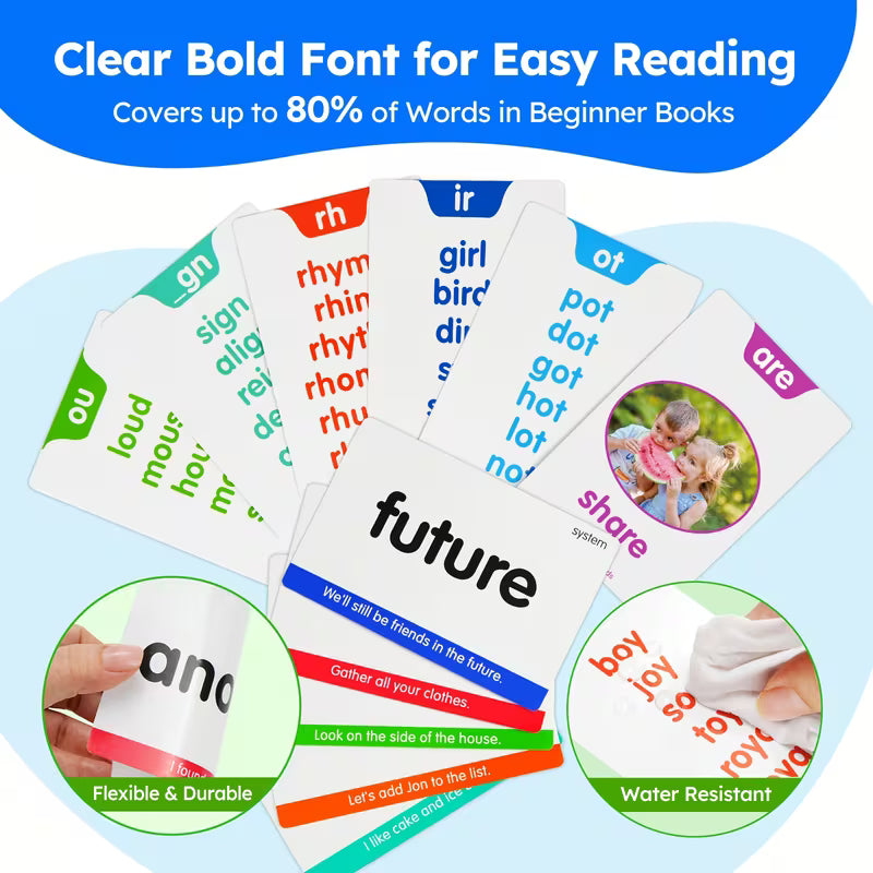 500 Sight Words & 150 Phonics Flash Cards/1000+ Words