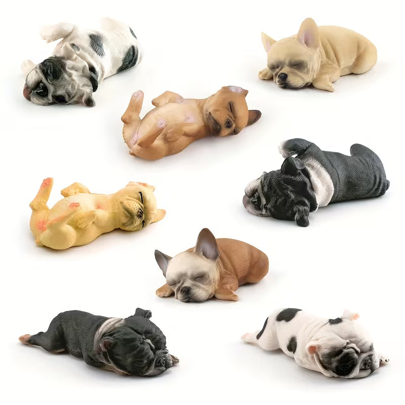Children's Simulation Animal Dog Model Sleeping French Bulldog Shiba