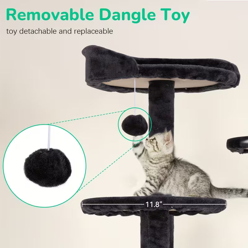 DOPINMIN 54in Cat Tree Tower, Gray
