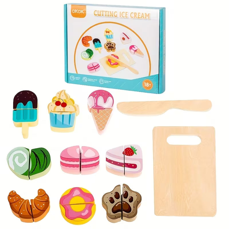 Colorful Wooden Play Food Set