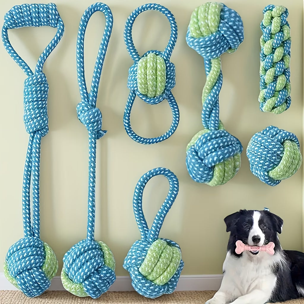 Set of Durable Interactive Training Dog Rope Toys in Random